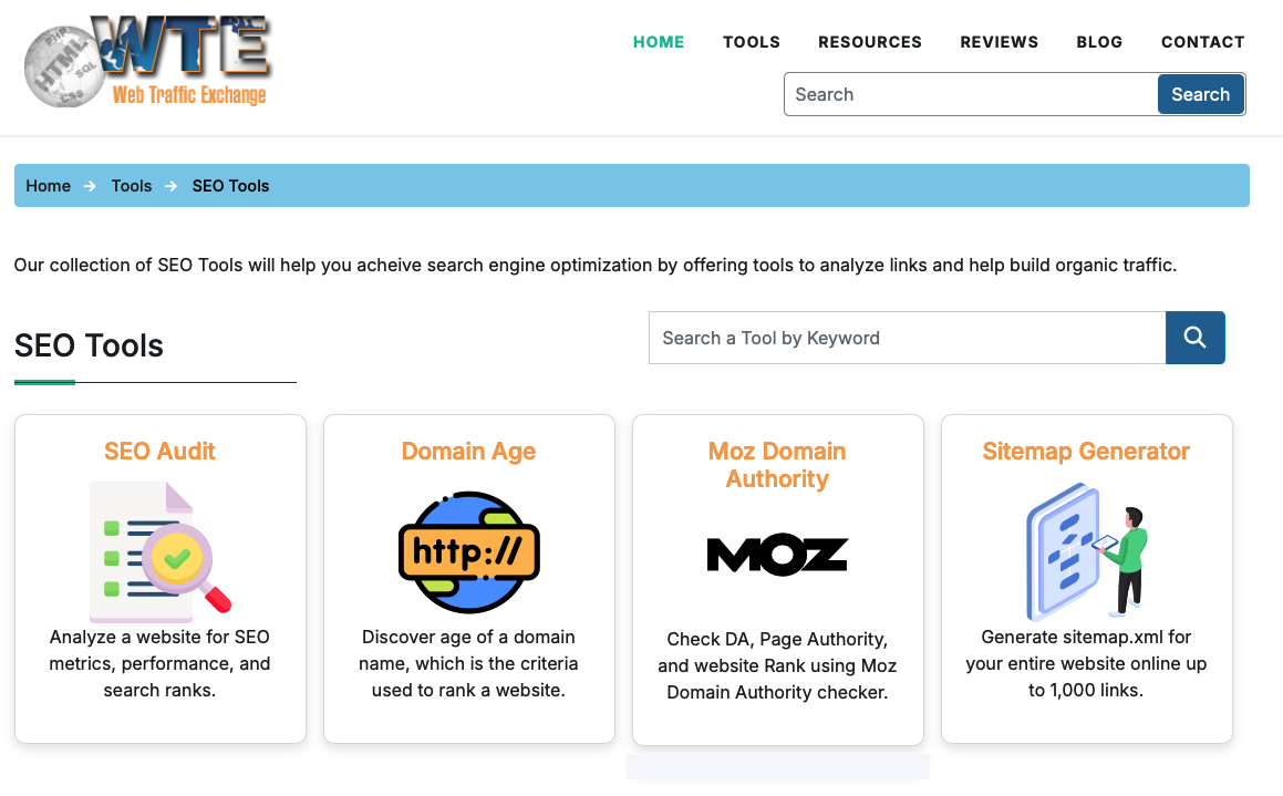 Webtrafficexchange SEO Tools