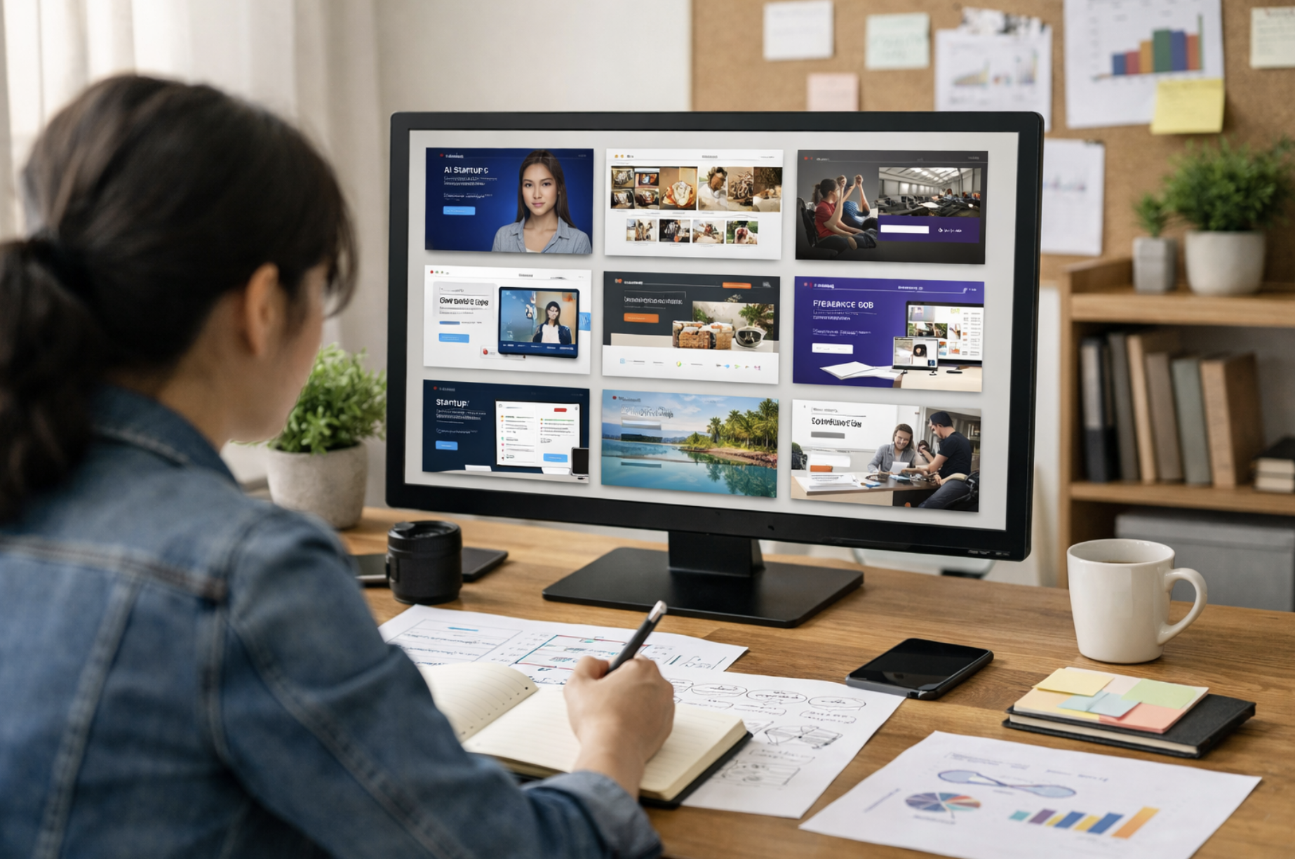 Woman using a computer