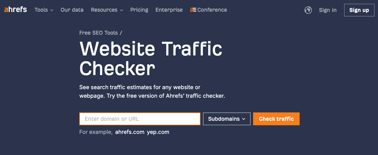 Ahref Traffic Checker