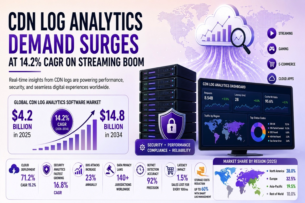 CDN Log Analytics Demand Surges at 14.2% CAGR on Streaming Boom